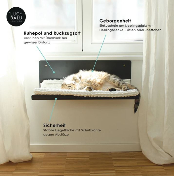 LucyBalu STRAIGHT Katzen Wand Liege Anthrazit